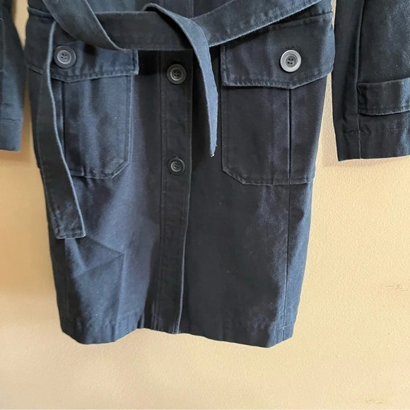 Rossetti Navy blue Trench coat Size UK 14 (US M) pockets tie front cotton - Picture 4 of 10